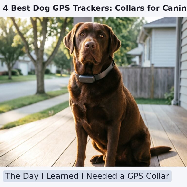 A chocolate Labrador Retriever wearing a modern