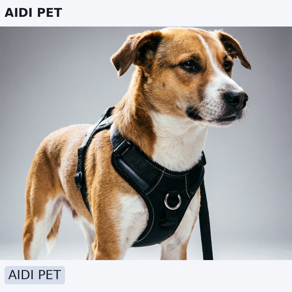 Reviews: 6 Best No-Pull Dog Harnesses to Stop Pulling (2026) 1 A studio photograph of a dog wearing a front-clip harness