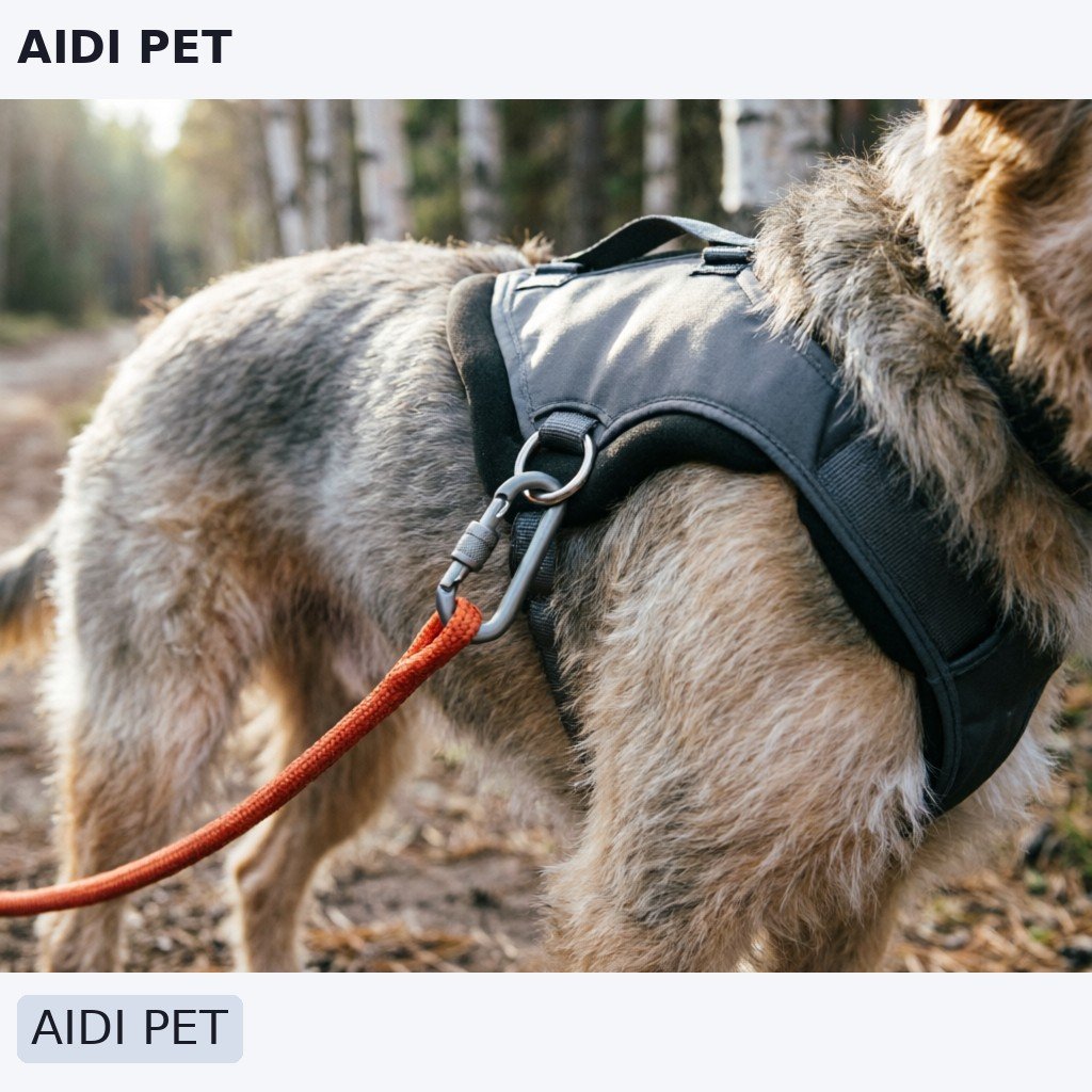 6 Must-Have Bikejoring, Skijoring, and Canicross Gear 1 Close-up photo of a dog's torso wearing a padded